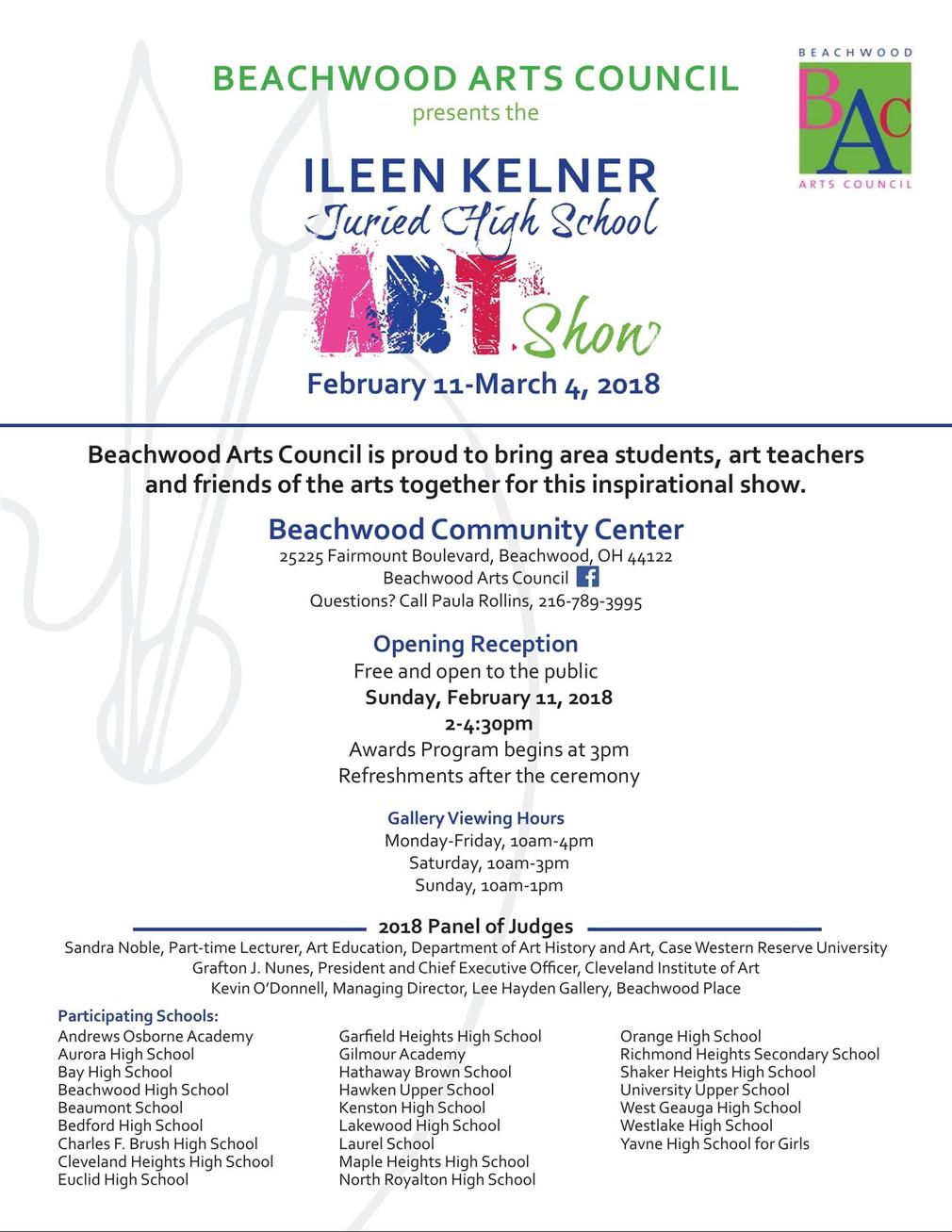 Beaumont Seniors to Participate in Beachwood Art's Council Ileen Kelner Juried High School Art Show